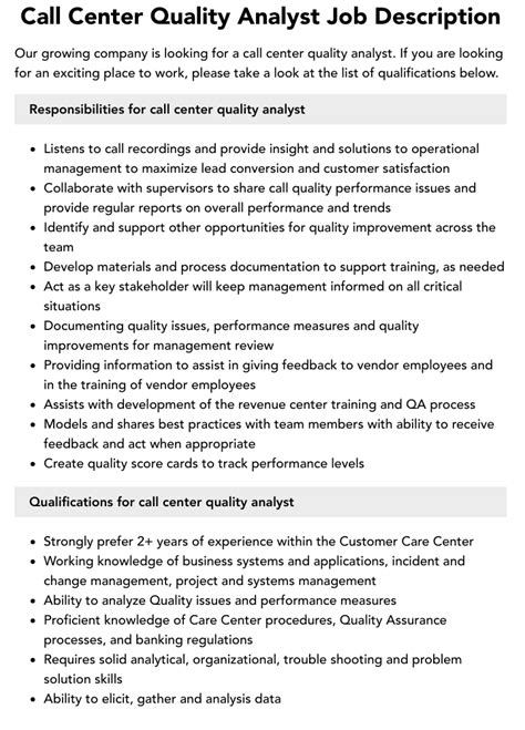call center quality coach job description